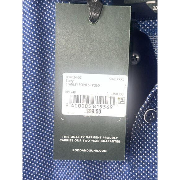 Rodd & Gunn Stanley Point Sports Fit Polo Shirt In Malibu Blue Sz 3X New - Picture 7 of 11
